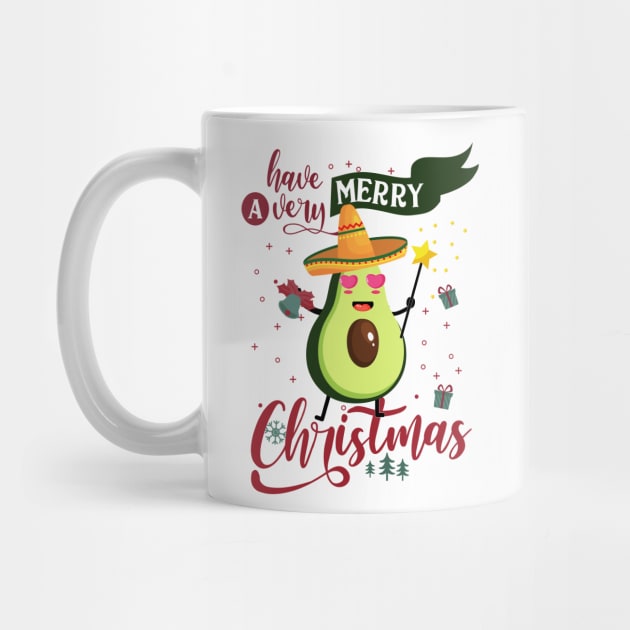 Vegan Merry Christmas Mexican Avocado Xmas by CHNSHIRT